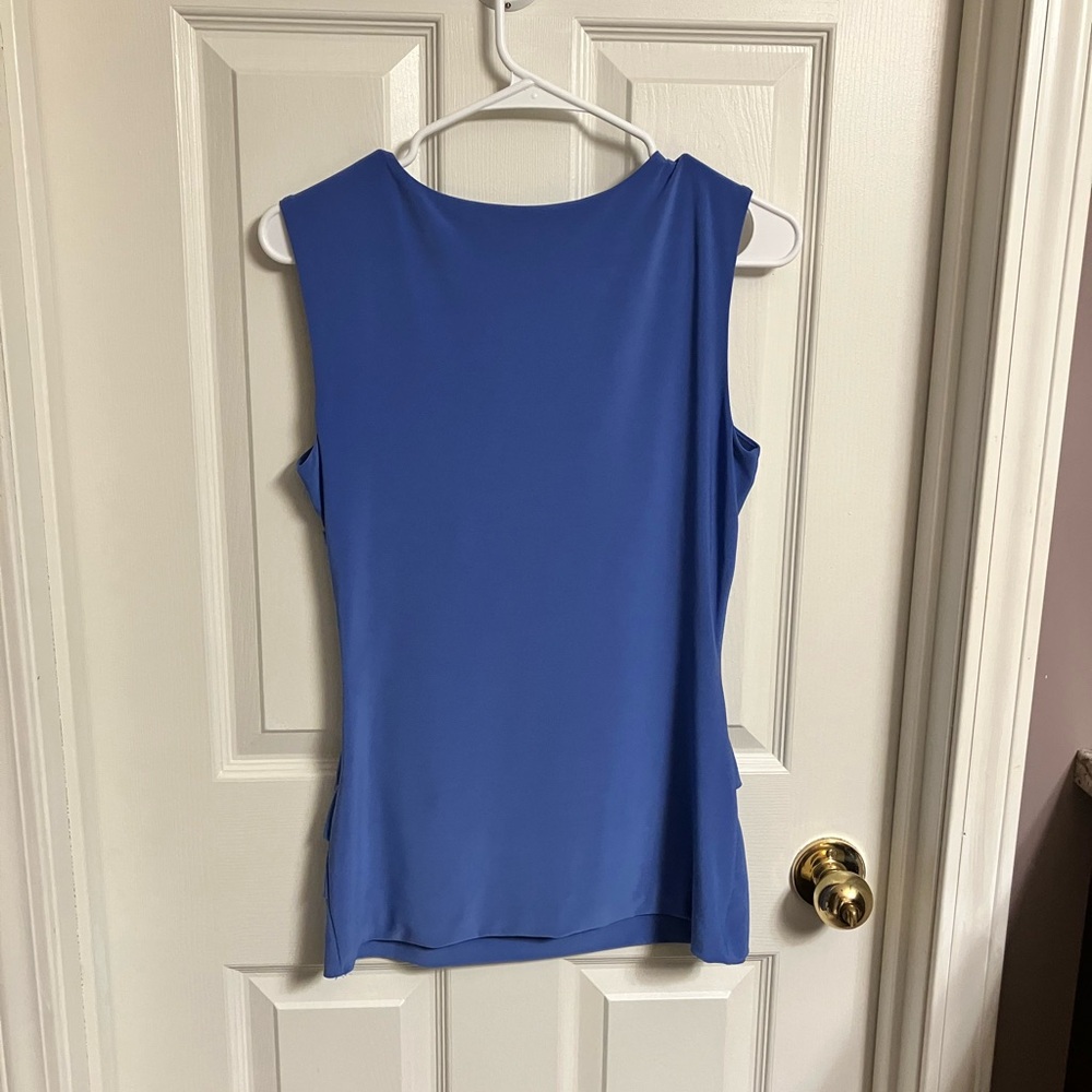 WHBM | Blue Sleeveless Top Beautiful Detailing Size S - Picture 2 of 4